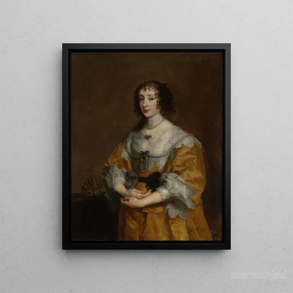 Målning La reine Henriette Marie - Antoine van Dyck | Konsttryck