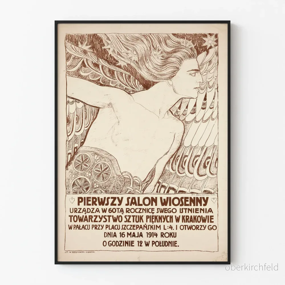 Vintageposter för Vårsalongen i Kraków 1914 Vintageposter för Vårsalongen i Kraków 1914