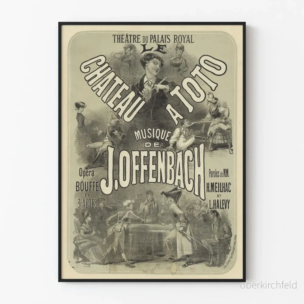 Teateraffisch för Palais Royal - Slottet hos Toto, operett av J. Offenbach