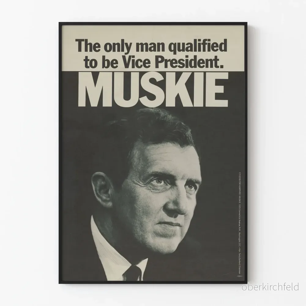 Vintage politisk poster Muskie vice ordförande