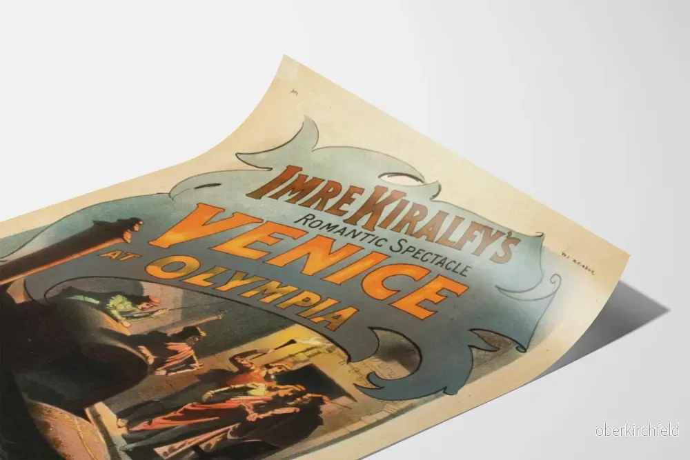 Vintageposter Imre Kiralfy’s Venedig vid Olympia - Teaterromantisk väggdekoration - Bild 3