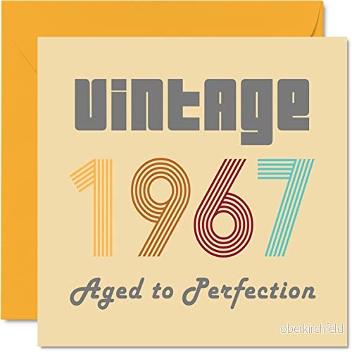 57:e födelsedagskort för män kvinnor vintage 1967 åldrad till perfektion 57 roligt henne honom, 145 mm x bästa vän födelsedag gratulationskort mamma pappa farfar 5059575938619