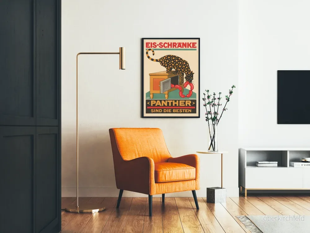 Vintageposter Panther Eis-Schranke väggdekor djurmotiv - Bild 2