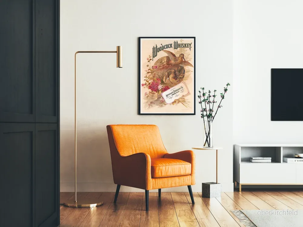 Vintageposter Woodcock Whiskey väggdekoration i retrostil - Bild 2