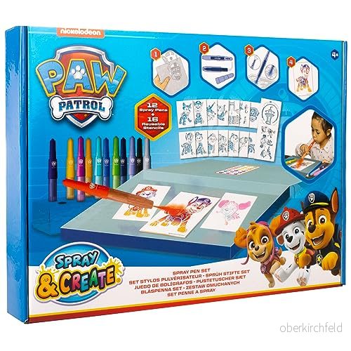 Paw Patrol spraystiftset målarpennor för barn målningsset med färgpennor och målarbilder, 1 stück (1er Pack) 8719668006799