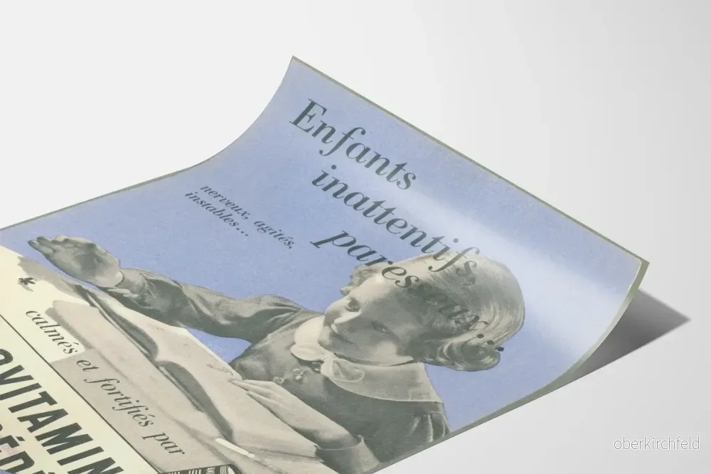 Vintage reklamposter Névrovitamin 4 för barn med ouppmärksamhet och rastlöshet - Bild 3