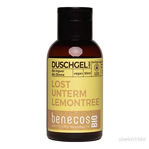 benecosBIO Mini duschgel ekologisk ingefära + citron LOST UNDER LEMONTREE vegansk återvunnen plast 4260198096810