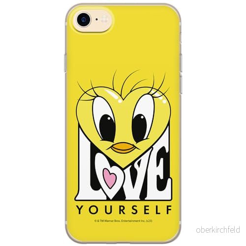 ERT GROUP mobiltelefonfodral för Iphone 7/8/ SE 2/ 3 originalt och officiellt licensierat Looney Tunes mönster Tweety 015 anpassad till formen på mobiltelefonen, fodral tillverkad av TPU plast 5905795097288
