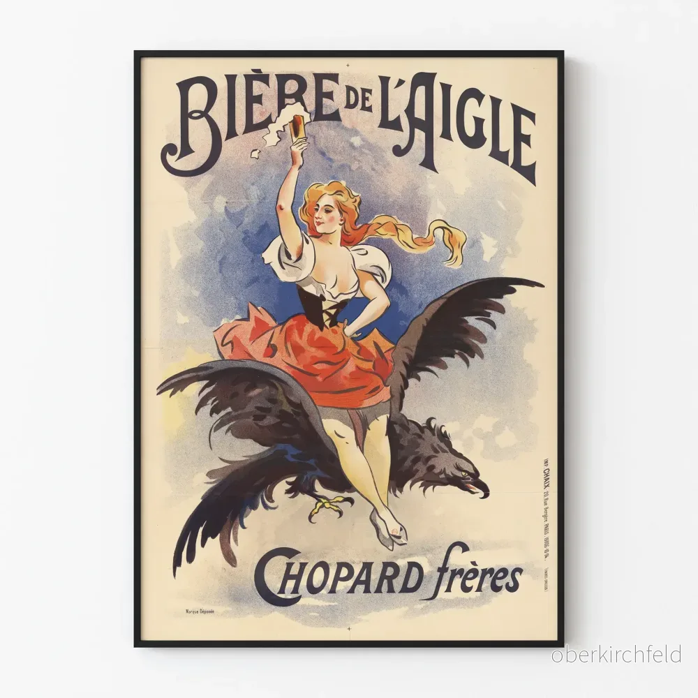Vintageposter för Bière de l’Aigle Chopard frères Vintageposter för Bière de l’Aigle Chopard frères