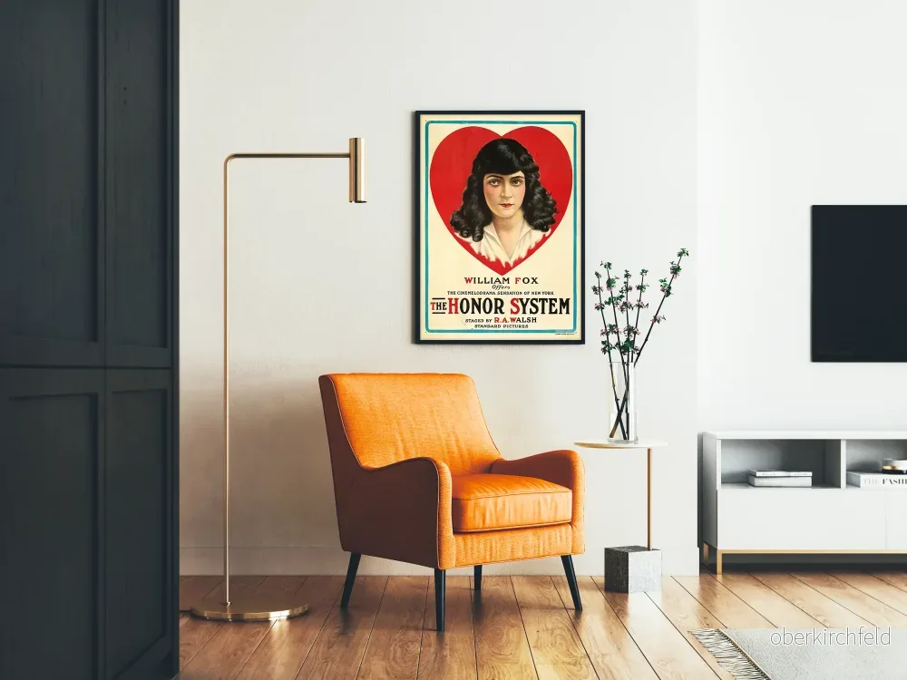 Vintageposter The Honor System kvinnoporträtt med rött hjärta - Bild 2