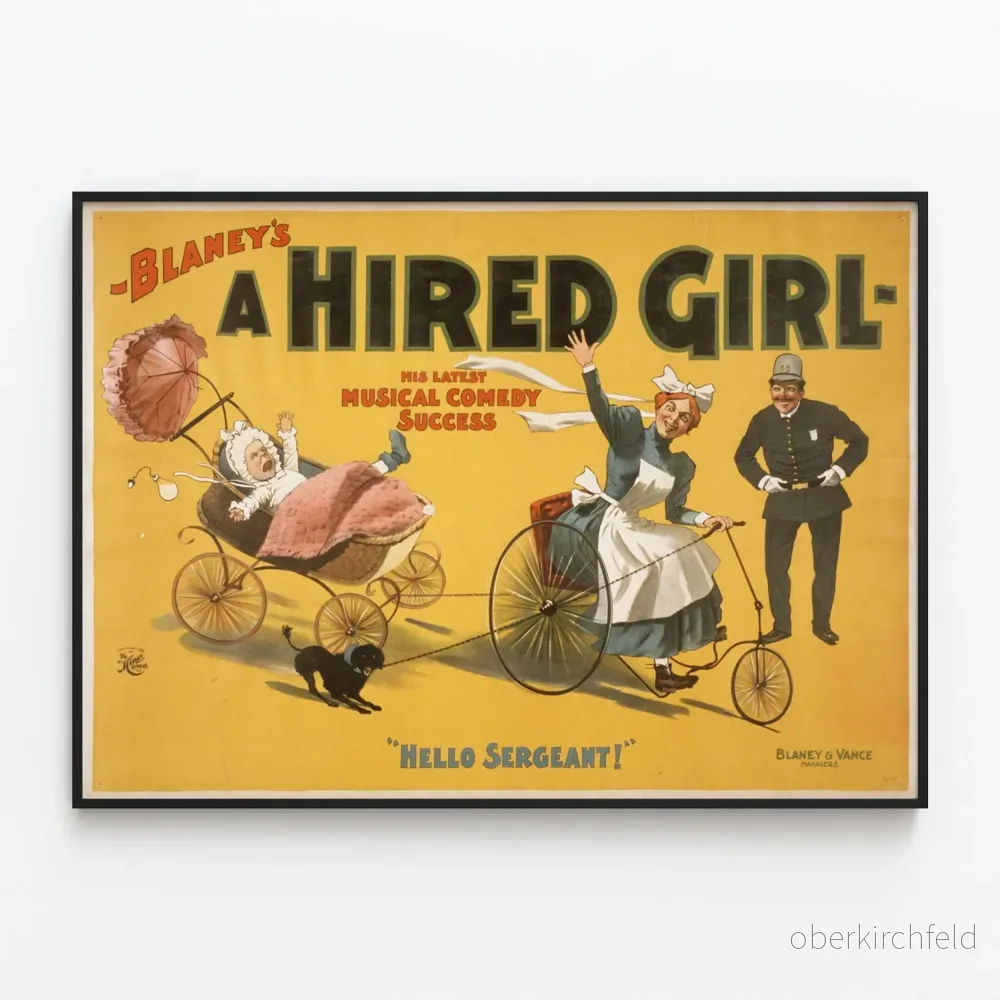 Vintageposter Blaney’s A Hired Girl - musikal