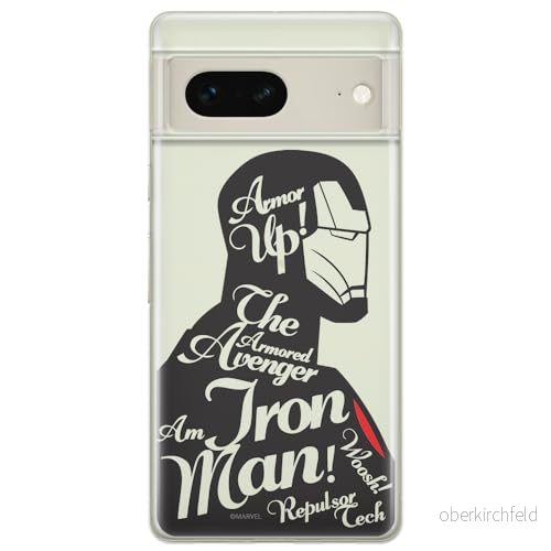 ERT GROUP mobiltelefonfodral för Google PIXEL 7 originalt och officiellt licensierat Marvel mönster Iron Man 010 optimalt anpassad till formen på mobiltelefonen, gedeeltelijk transparant 5905795159719