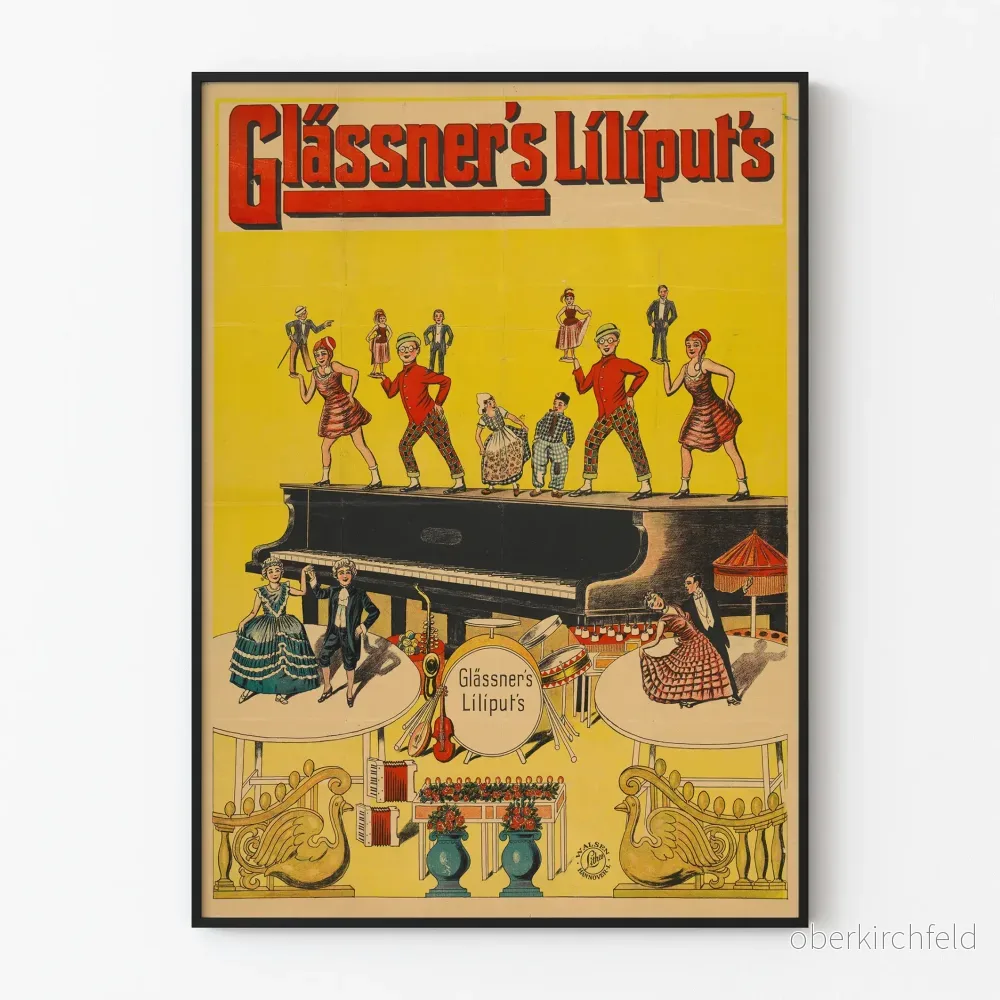 Vintageposter Glässners Liliputs för väggdekoration