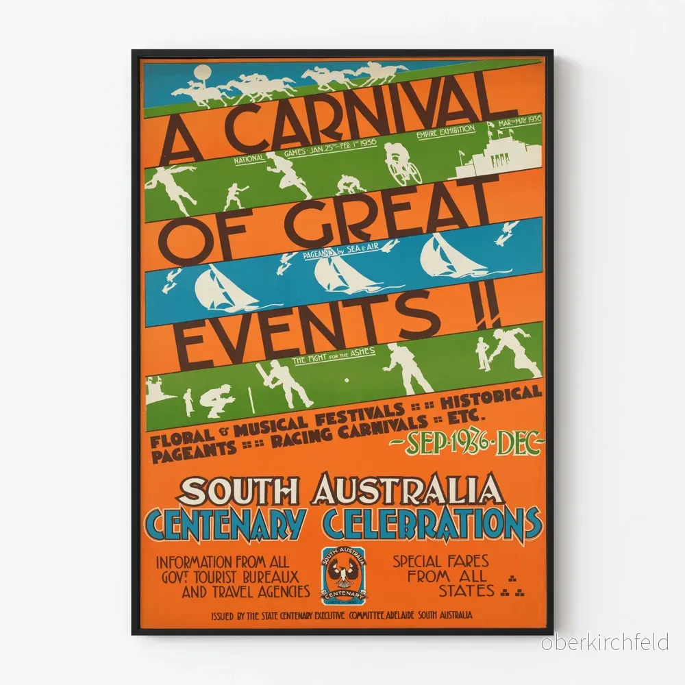 Vintageposter för South Australia Centenary Celebrations 1936