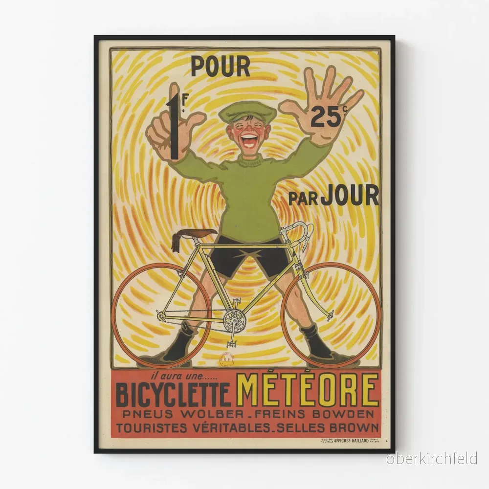 Vintage reklamposter för Météore cykel