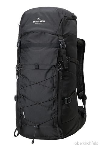BravEarth Wolf, Vandringsryggsäck Unisex Vuxen, Svart, En Storlek 8014044047121