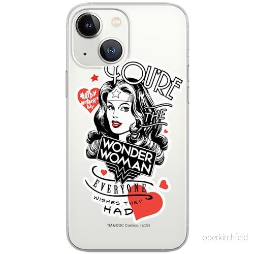 ERT GROUP mobiltelefonfodral för Iphone 13 MINI originalt och officiellt licensierat DC mönster Wonder Woman 014Vit optimalt anpassad till formen på mobiltelefonen, gedeeltelijk transparant 5903932880922