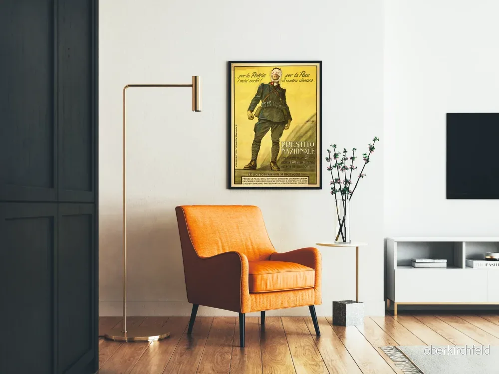 Vintageaffisch med Italiensk soldat för patriotisk väggdekoration - Bild 2