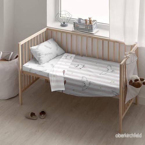 BELUM Harry Potter Lakeset, Tryckt 100% bomull Modell Hedwig Flying Sängkläder Set för spjälsäng 8434563074789