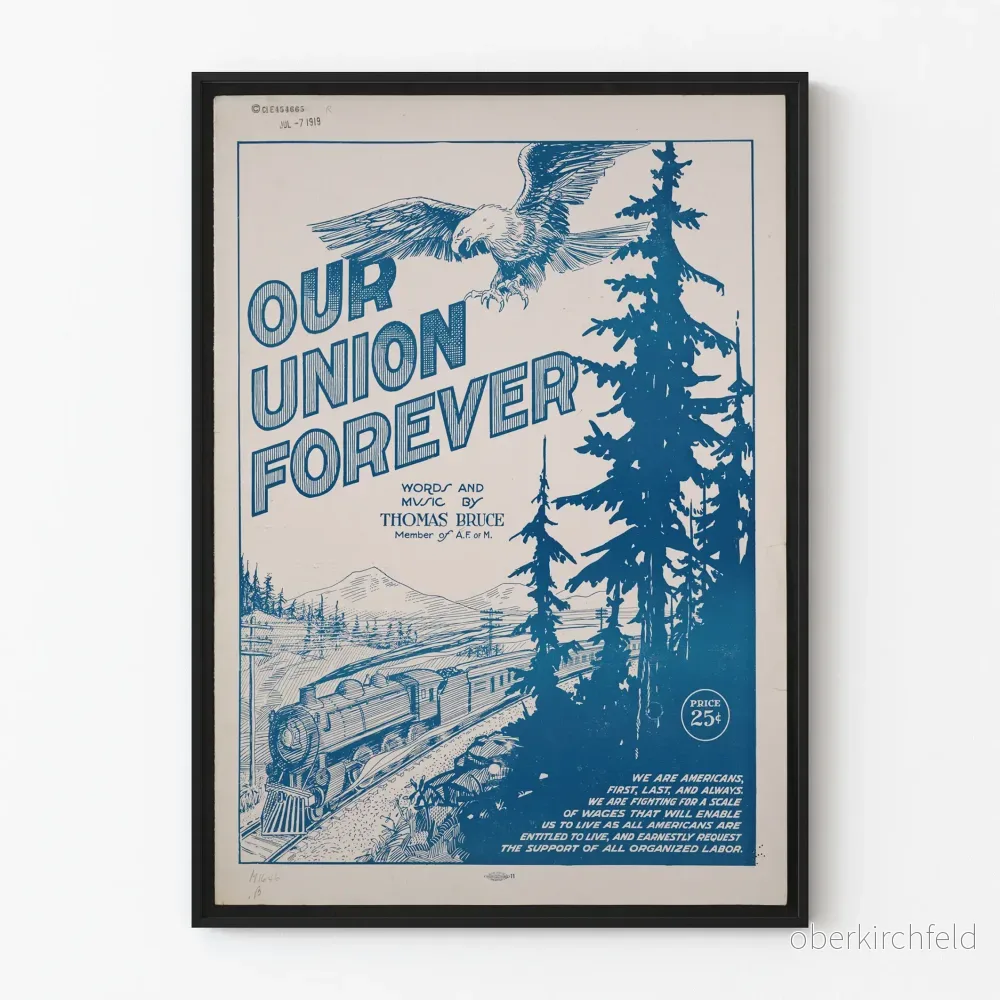 Vintageaffisch Our Union Forever - Dekorativ poster med tåg och örn