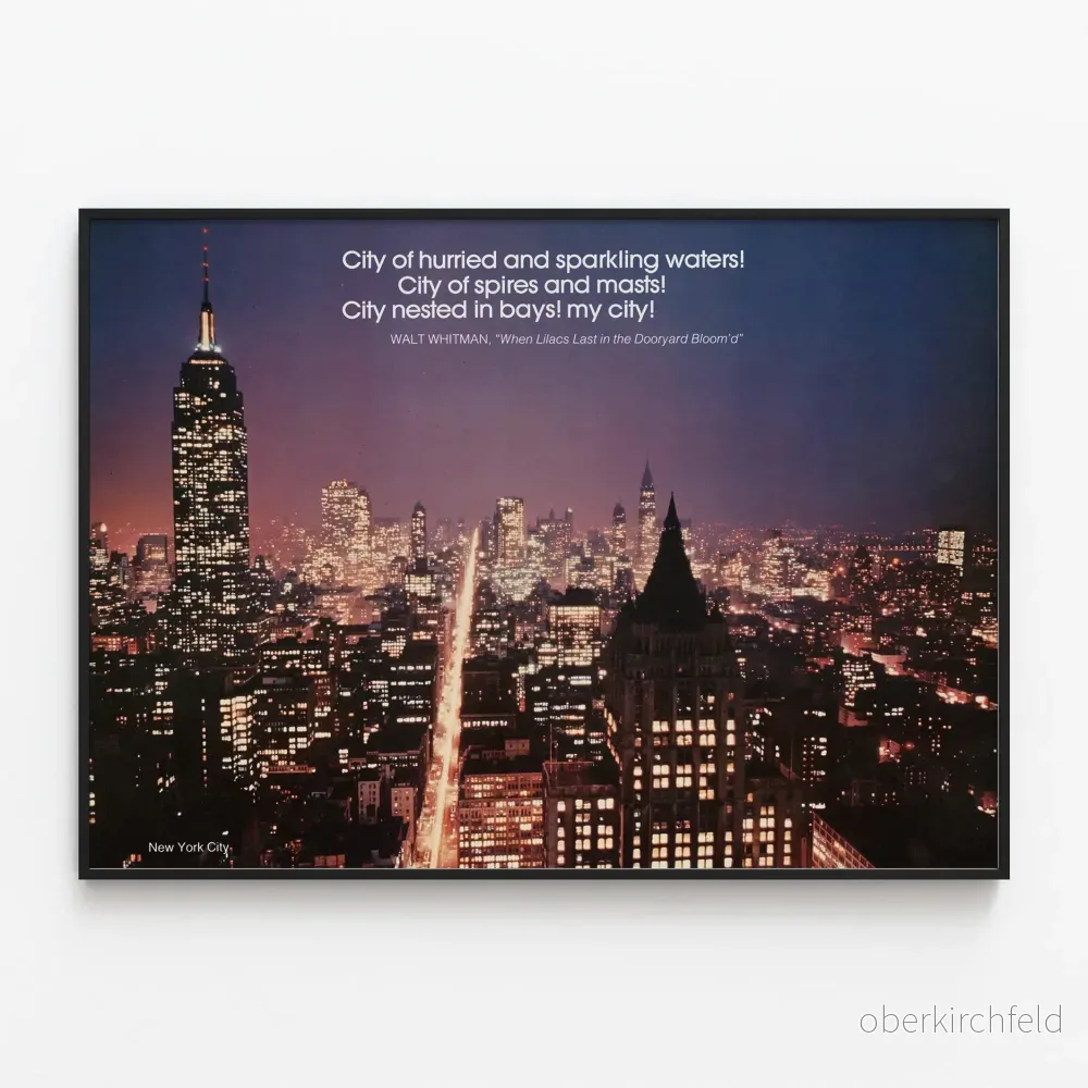 New York City nattposter med citat av Walt Whitman New York City nattposter med citat av Walt Whitman