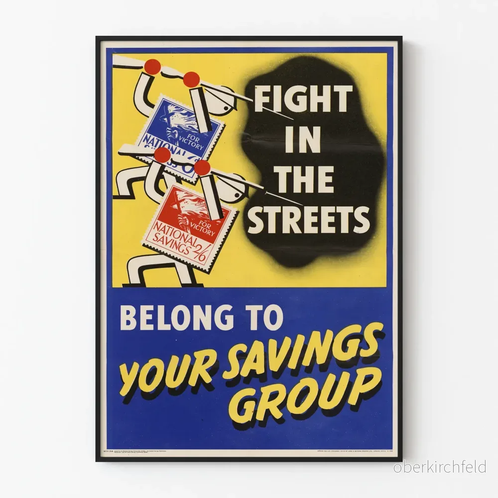 Vintageposter Fight in the Streets – Inspirerande väggdekoration