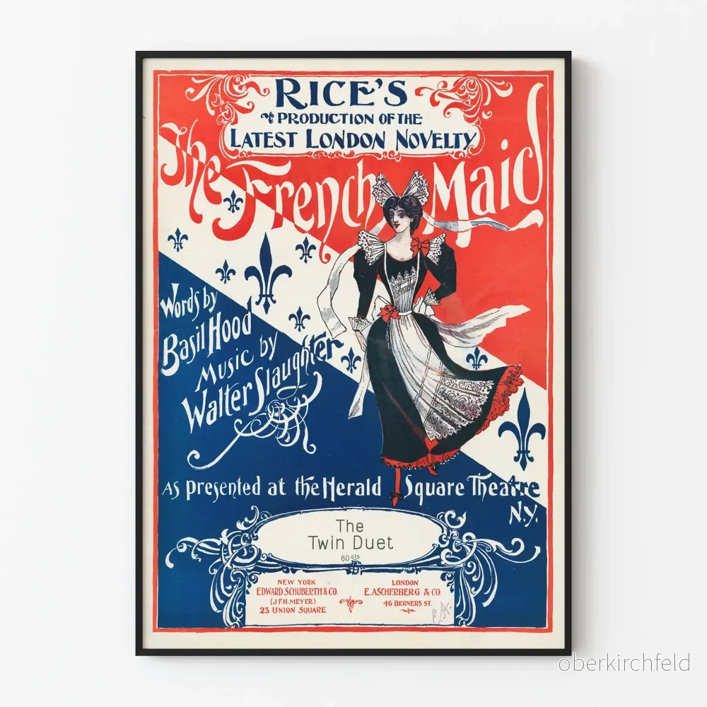 Vintageposter The French Maid - Väggdekoration med retroestetik