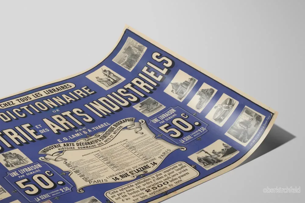 Vintageposter av Industrins och industriella konstnärers ordbok av E.O. Lami & A. Tharel - Bild 2