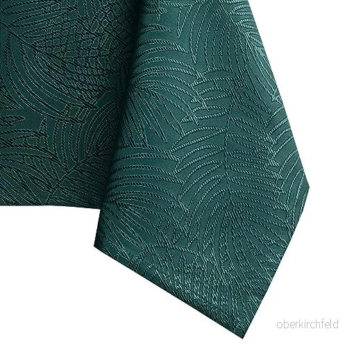 AmeliaHome bordsduk, 140 x 320 cm fläckskydd, lotuseffekt, tvättbar, vattenavvisande, ornament gaia flaskgrön 4251758630308