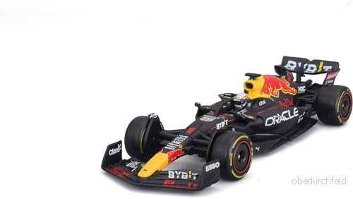 Bburago F1 Red Bull RB18 (2022): Modellbil i skala 1:43, 1 Max verstappning, med förare, hårt fodral, blå (18 38062V) 4893993380626