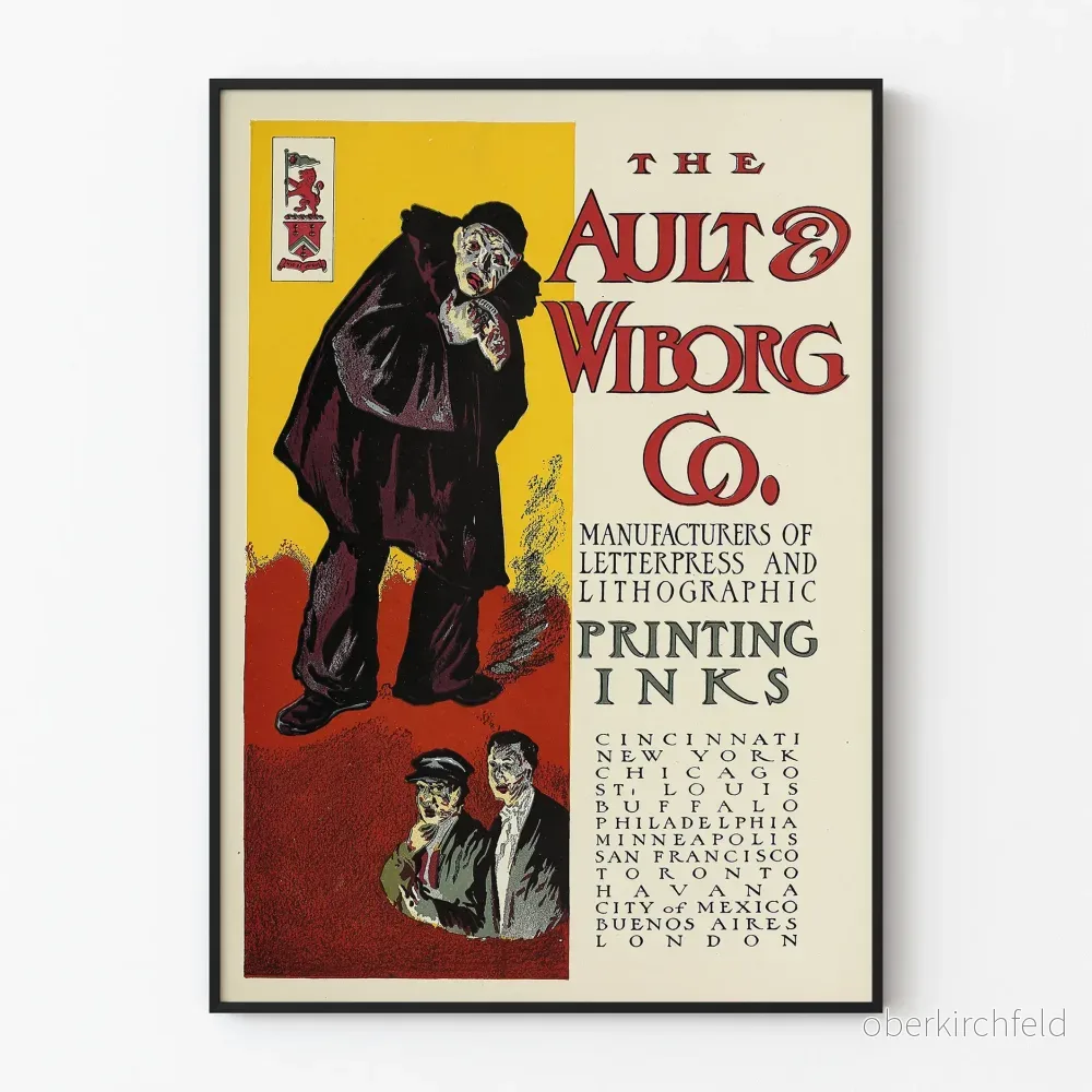 Vintage reklamposter för Ault & Wiborg tryckfärger Vintage reklamposter för Ault & Wiborg tryckfärger