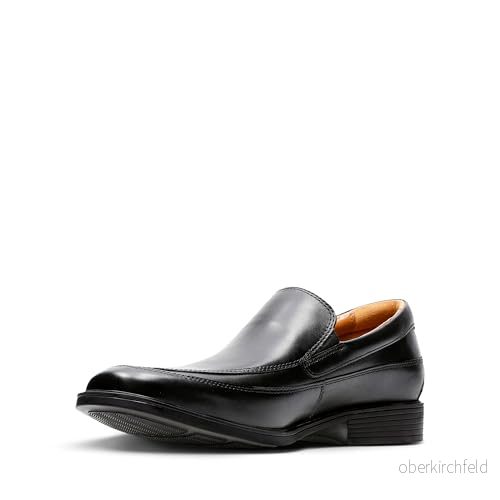 Clarks Tilden Free, Loafers Herr, svart läder, 47 EU Larga 5051041527792
