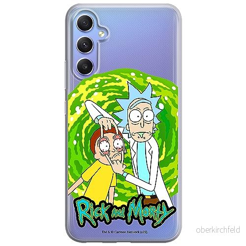ERT GROUP mobiltelefonfodral för Samsung A34 5G originalt och officiellt licensierat Rick and Morty mönster & 007 optimalt anpassad till formen på mobiltelefonen, gedeeltelijk transparant 5905511788155