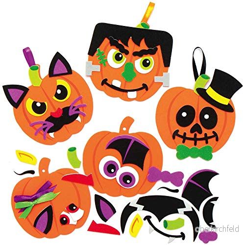 Baker Ross AX254 Halloween pumpa dekorationsset, 8 stycken, skumpumpor med roliga ansiktsklistermärken för barn, konst och pysselaktiviteter 5051174108554 Baker Ross AX254 Halloween pumpa dekorationsset, 8 stycken, skumpumpor med roliga ansiktsklistermärken för barn, konst och pysselaktiviteter 5051174108554