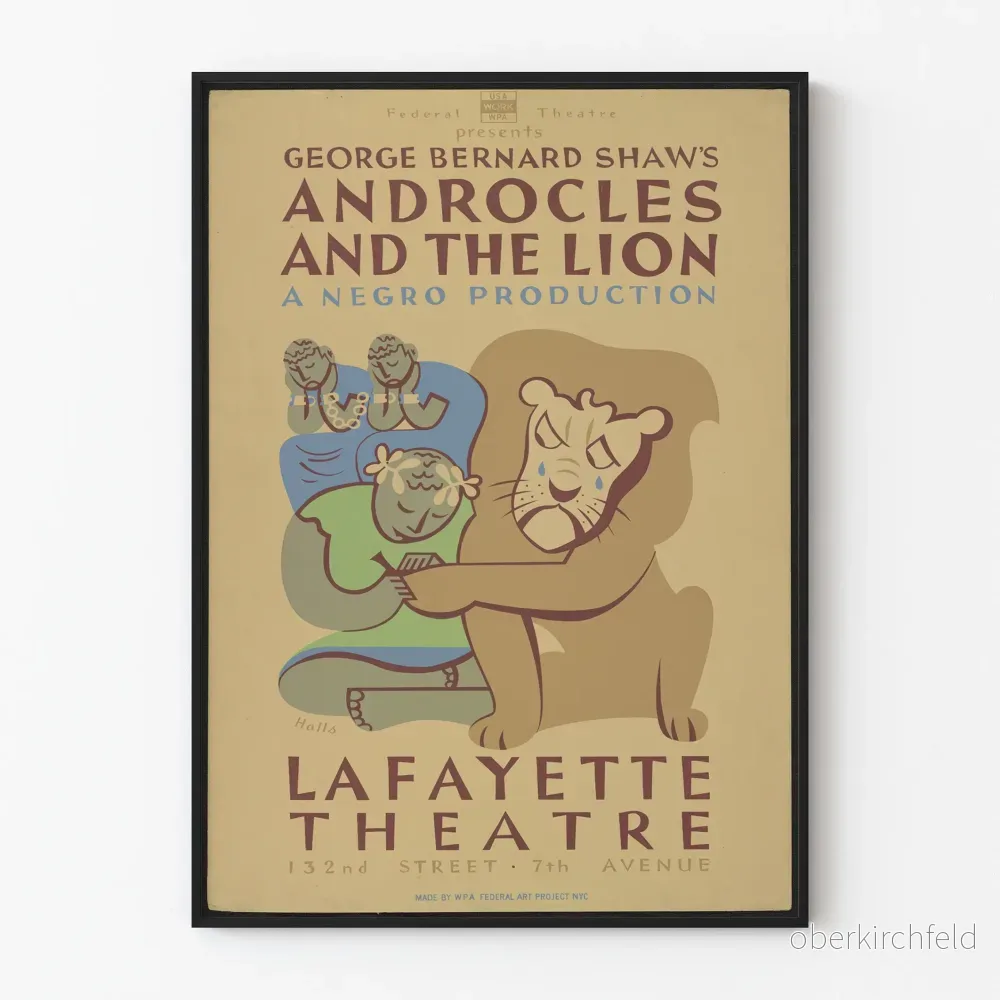 Teateraffisch Androcles och lejonet - Vintage väggdekoration