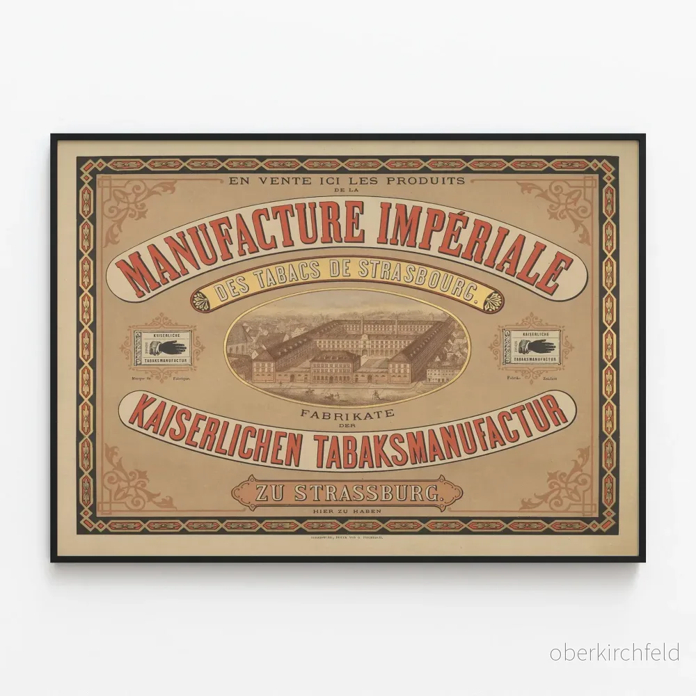Vintageaffisch för Strasbourg Imperial Tobacco Company
