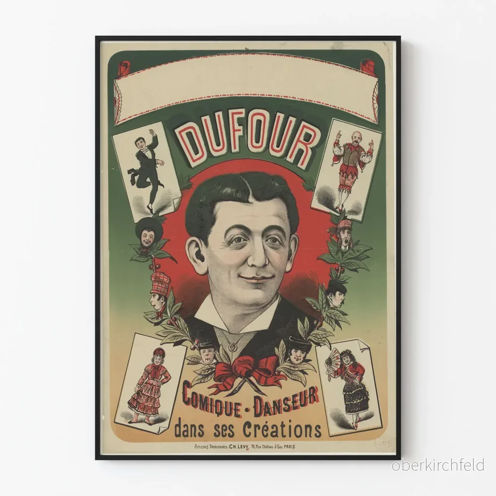 Vintageposter Dufour Comique Danseur för väggdekoration