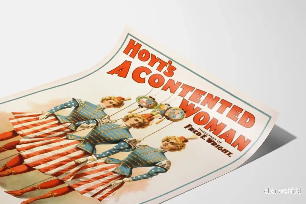 Vintageposter Hoyt's A Contented Woman - Retro patriotisk väggdekoration - Bild 3