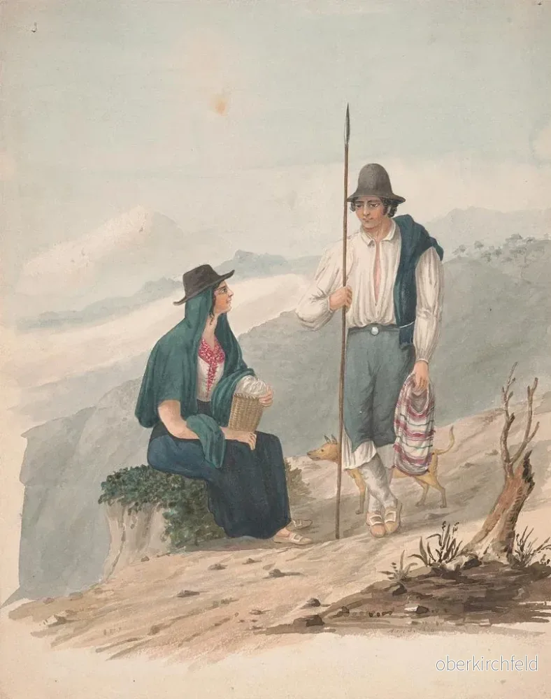 Målning av man och kvinna från Chasna Tenerife - Alfred Diston - Bild 2