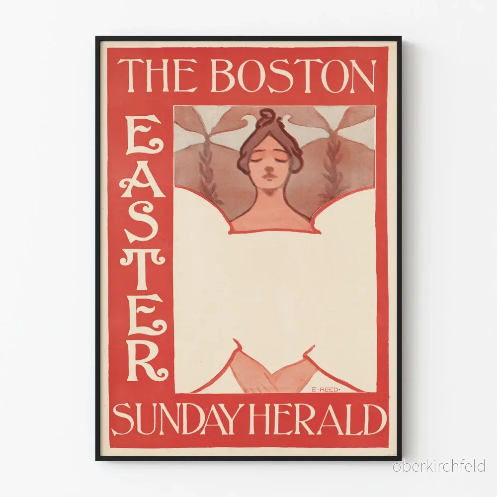 Vintageposter The Boston Easter Sunday Herald väggdekoration