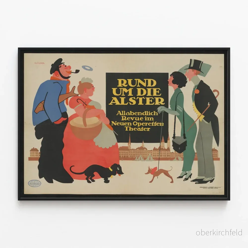 Vintageposter Revue Rund Um Die Alster – Teaterväggdekoration Vintageposter Revue Rund Um Die Alster – Teaterväggdekoration