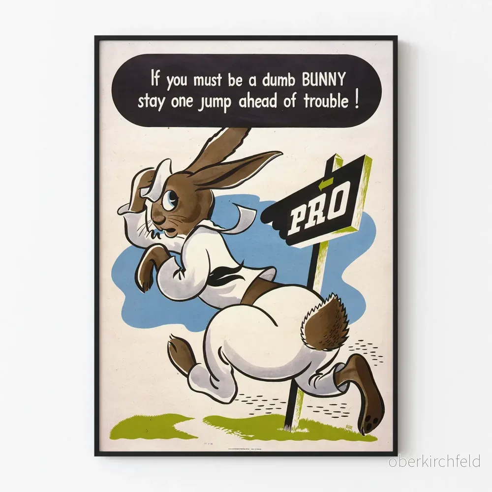 Dekorativ poster med kanin vintage « Dumb Bunny »