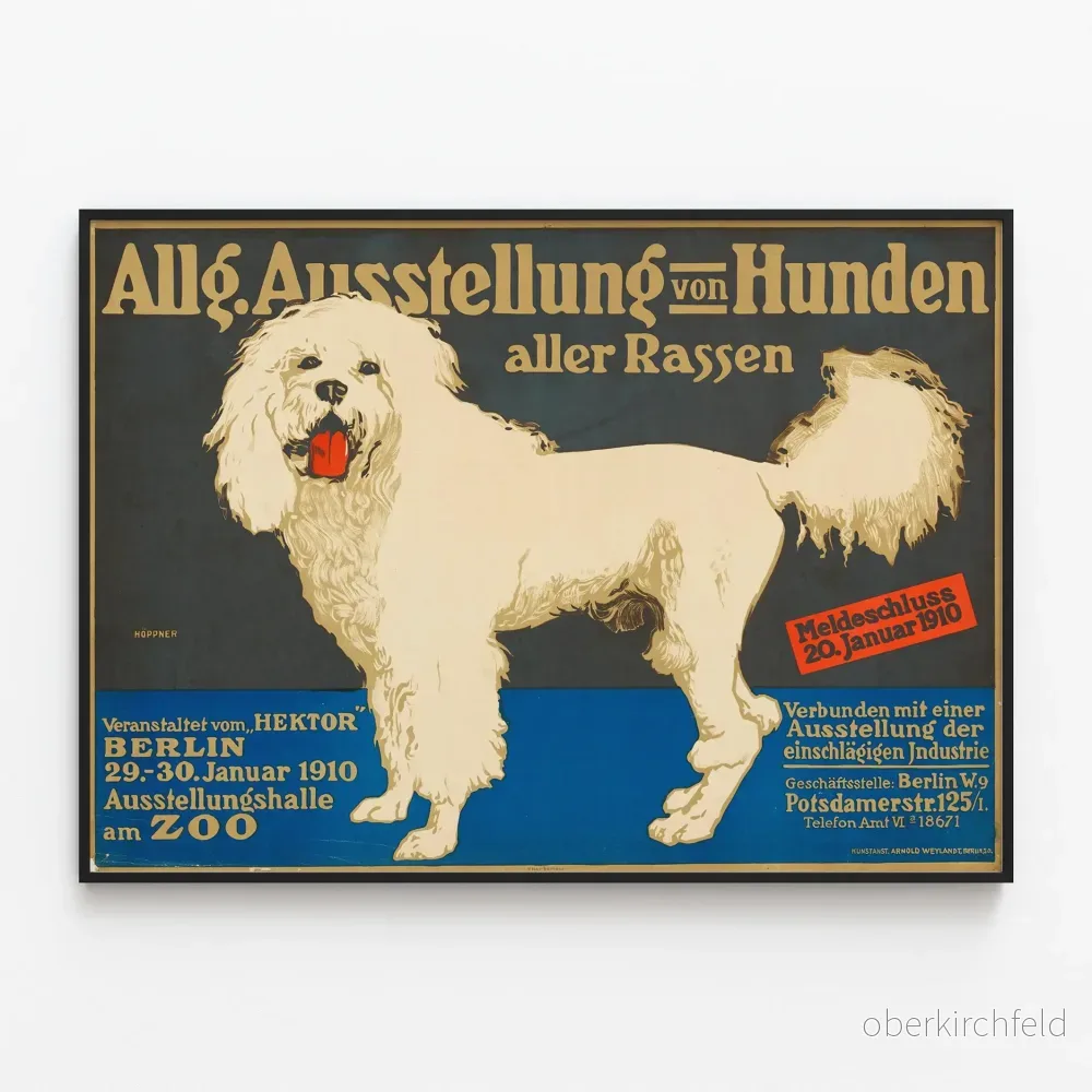 Vintageposter för hundutställning Berlin 1910 Vintageposter för hundutställning Berlin 1910