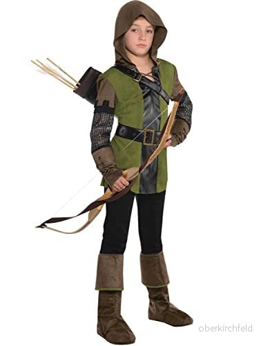 amscan 845713 55 Barn Pojkar Prince of Thieves maskeraddräkt Robin Huva kläder (ålder 12 14 år), brun/grön 809801760621