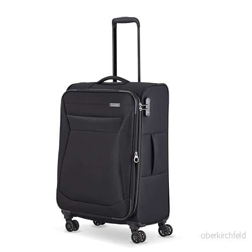 travelite 4 hjul mjukt skal resväska storlekar L/M/S, Chios serien, svart, 67 cm, Väska 4027002083882