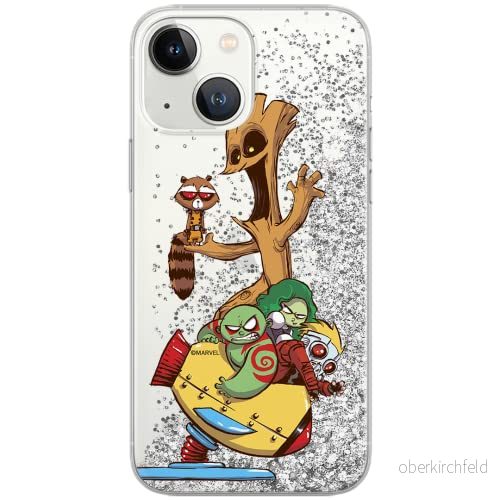 ERT GROUP mobiltelefonfodral för Apple Iphone 13 originalt och officiellt licensierat Marvel mönster Guardians of the Galaxy 020 Vit anpassad till formen på mobiltelefonen, med glitter overflow effekt 5904805328336