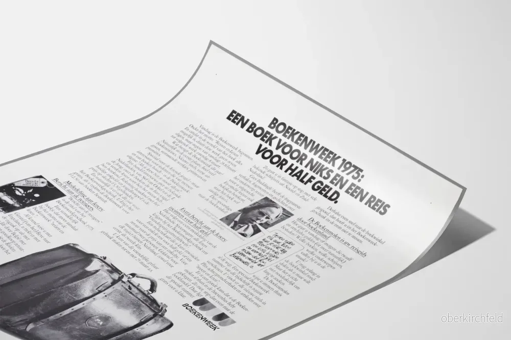 Vintageaffisch Bokveckan 1975 - Poster Väggdekoration Litteratur och Resor - Bild 3
