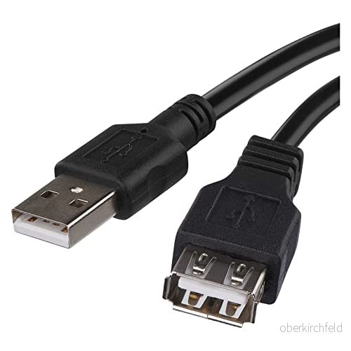 EMOS USB förlängningskabel A kontakt till uttag, laddning och dataöverföring, 2 m lång kabel 2,0 för snabbladdning hög hastighet 480 Mbit/s, svart 8592920107614