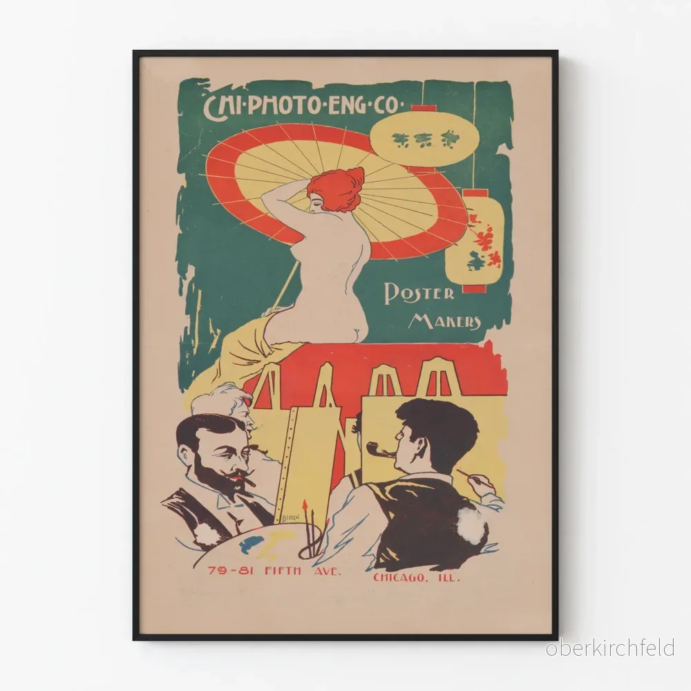 Vintage Chicago Photo Engraving Co Poster tillverkare