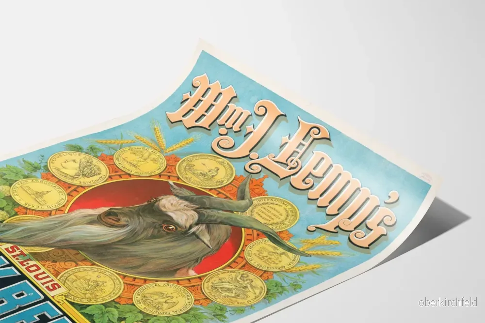 Vintageposter Wm J. Lemp's Buck Beer för väggdekoration - Bild 3